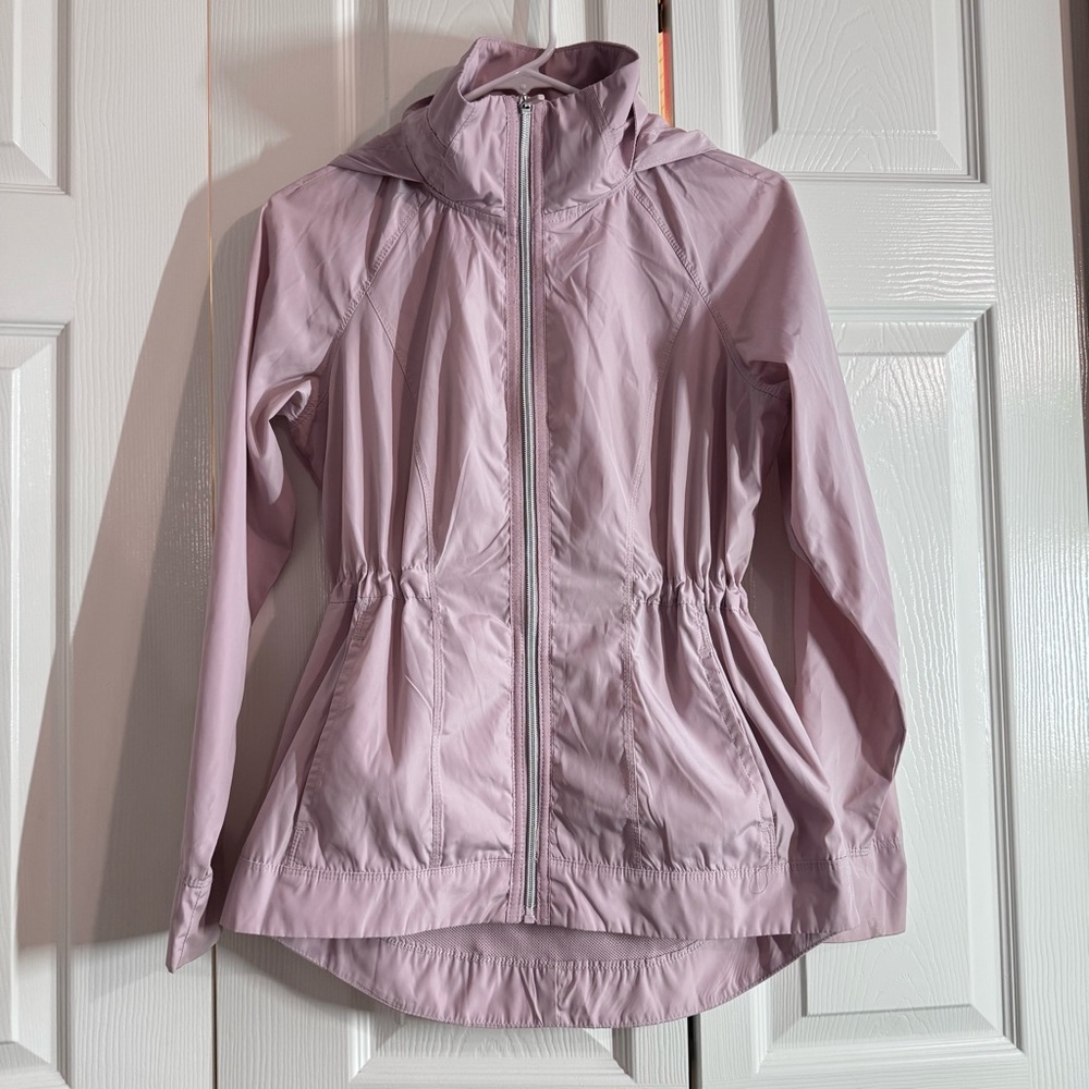 Apana Light Pink Women's Lightweight Windbreaker Hooded Jacket - XS